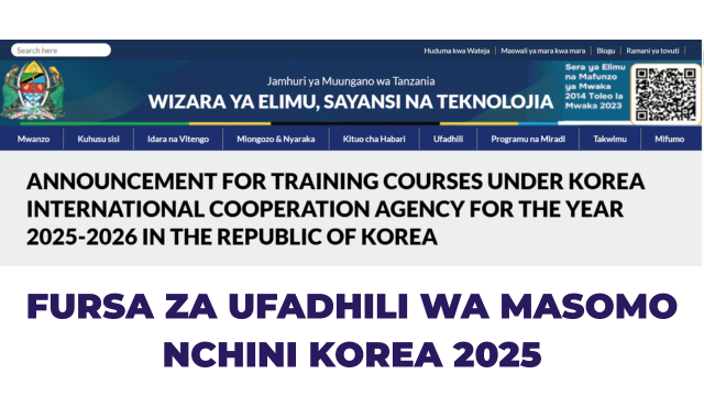 Fully Funded Korea Scholarships for Tanzanians 2025–2026