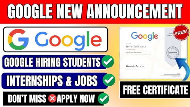 Google Internship Program 2025 | Summer Internship Now Open for Students & Graduates
