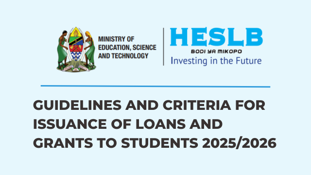 HESLB Guidelines & Criteria for Higher Education Loans Applications 2025