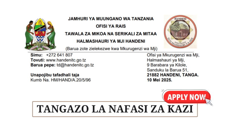 Handeni Town Council Vacancies May 2025