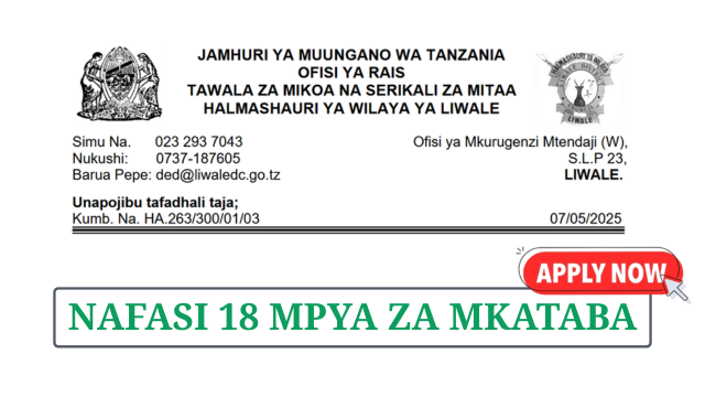 Liwale District Council Vacancies May 2025
