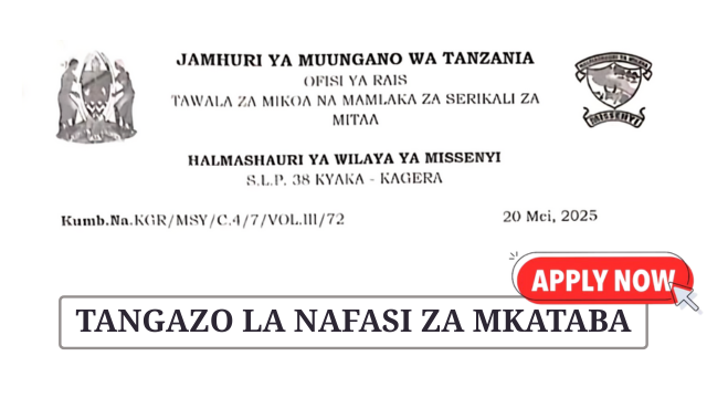Missenyi District Council Contract Vacancies May 2025