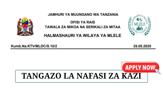 Mlele District Council Vacancies May 2025