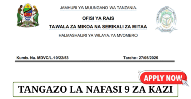 Mvomero District Council Vacancies May 2025