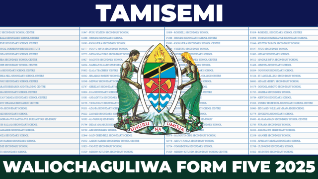 Shule Walizopangiwa Kidato cha Tano 2025/2026 – Form Five Selection