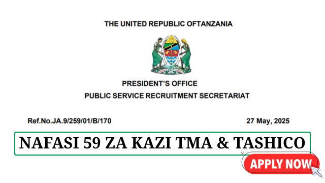 TASHICO and TMA 59 Vacancies May 2025