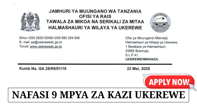 Ukerewe District Council Vacancies May 2025