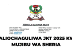 Waliochaguliwa JKT 2025 mujibu wa sheria
