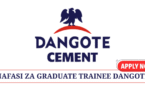 Dangote Cement Tanzania – Finance Management Trainees Programme 2025