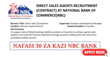 Direct Sales Agent at NBC Bank Morocco Branch June 2025