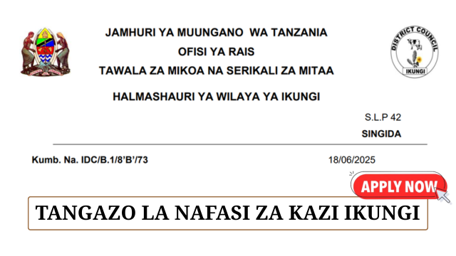 Ikungi District Council Vacancies June 2025