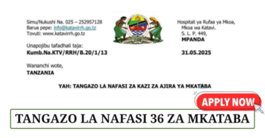 Katavi Regional Referral Hospital Vacancies 2025