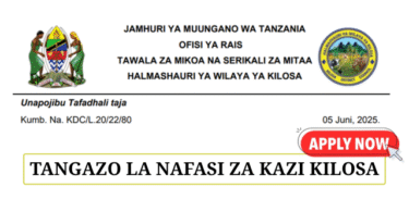 Kilosa District Council Job Vacancies June 2025