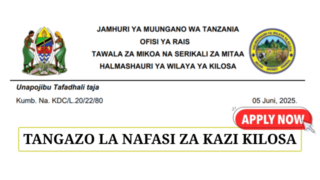 Kilosa District Council Job Vacancies June 2025