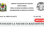 Kiteto District Council Job Vacancies June 2025