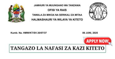 Kiteto District Council Job Vacancies June 2025