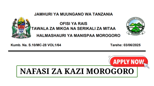 Morogoro Municipal Council Vacancies June 2025