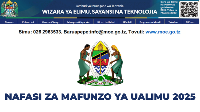 Nafasi za Mafunzo ya Ualimu Elimu ya Awali na Msingi 20252026