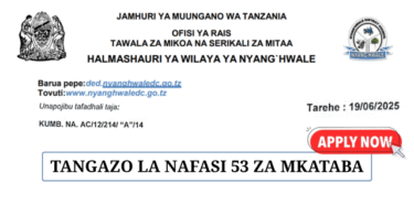 Nyang’hwale District Council Vacancies June 2025