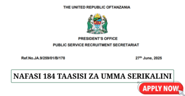 PSRS 184 New Vacancies at TPA & EASTC June 2025
