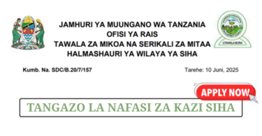 Siha District Council Vacancies June 2025