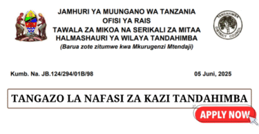 Tandahimba District Council Vacancies June 2025