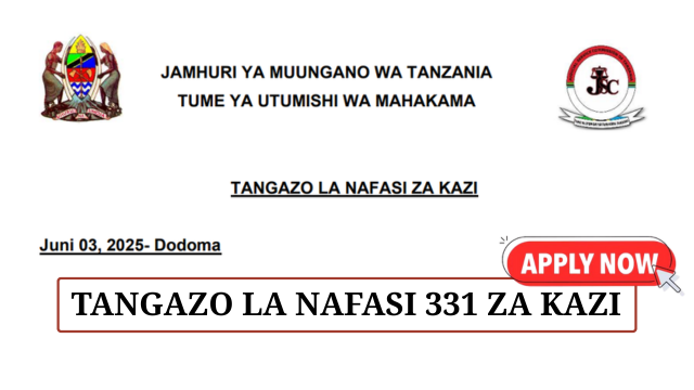Tume ya Utumishi wa Mahakama Vacancies June 2025