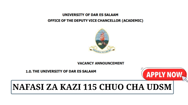 University of Dar es Salaam (UDSM) 115 Job Vacancies June 2025