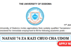 University of Dodoma (UDOM) Vacancies June 2025