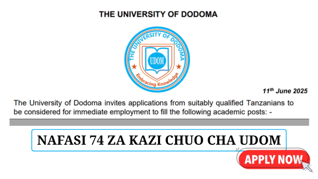 University of Dodoma (UDOM) Vacancies June 2025