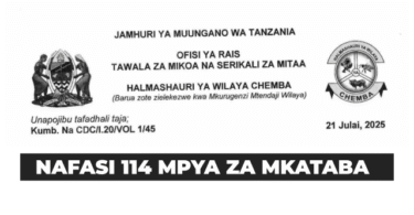 Chemba District 114 Contract Vacancies July 2025