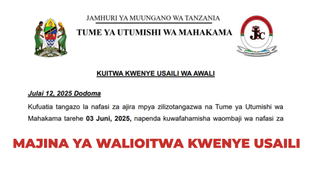 Judiciary Service Commission Shortlists Candidates for Job Interviews