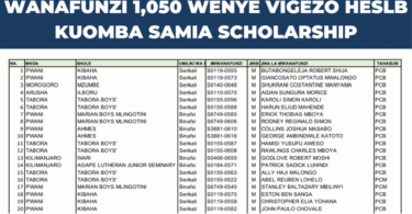 List of Selected Students Eligible for the 20252026 Samia Scholarship