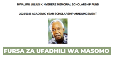Mwalimu Julius K. Nyerere Memorial Scholarship 20252026