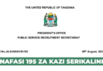 195 New Government Job Vacancies Announced in Tanzania August 2025