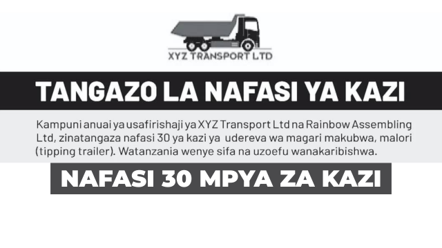 30 Heavy Vehicle Driver Jobs at XYZ Transport Ltd August 2025