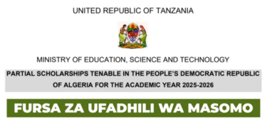 Algeria Scholarships for Tanzanian Students 20252026