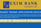 Exim Bank Graduate Trainee Program August 2025