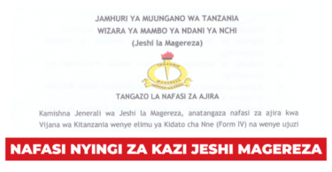 Jeshi la Magereza New Vacancies August 2025