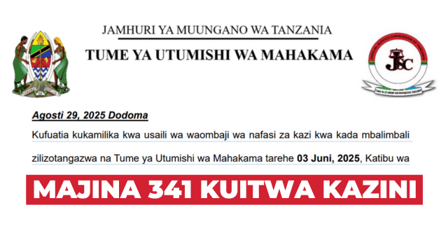 Judiciary Service Commission Call for Work August 2025