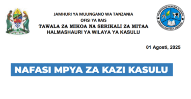 Kasulu District Council Vacancies August 2025