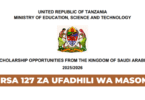 Kingdom of Saudi Arabia 127 Scholarships for Tanzanian Students 20252026