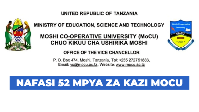 Moshi Co-operative University (MoCU) Vacancies August 2025