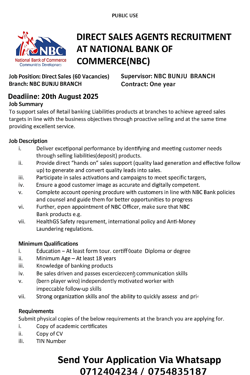 NBC Bunju Branch