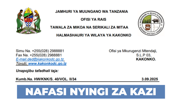 Kakonko District Council Vacancies September 2025 (1)
