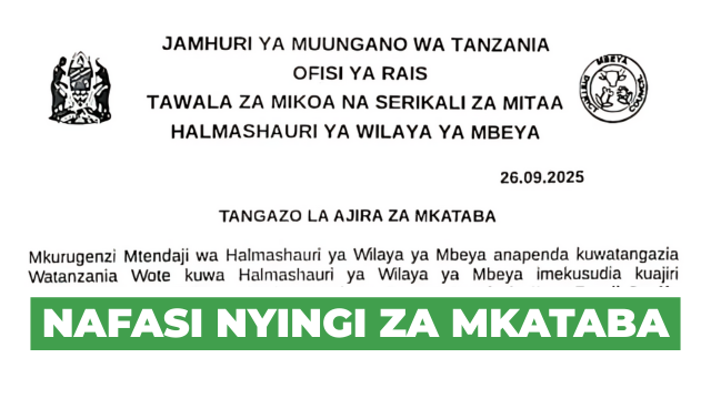 Mbeya District Council Contract Vacancies October 2025