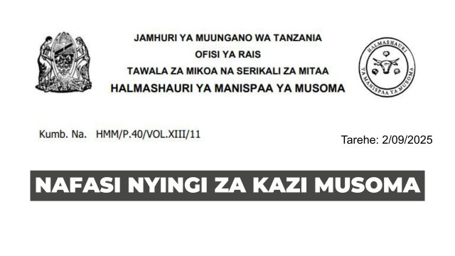 Musoma District Council Vacanacies September 2025