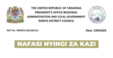 Rorya District Council Job Vacancies – September 2025