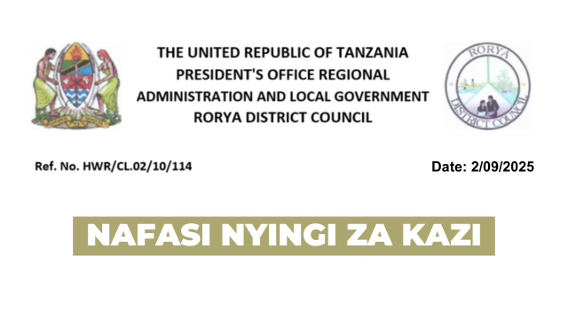 Rorya District Council Job Vacancies – September 2025