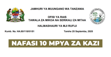 Rufiji District Council 10 Vacancies October 2025